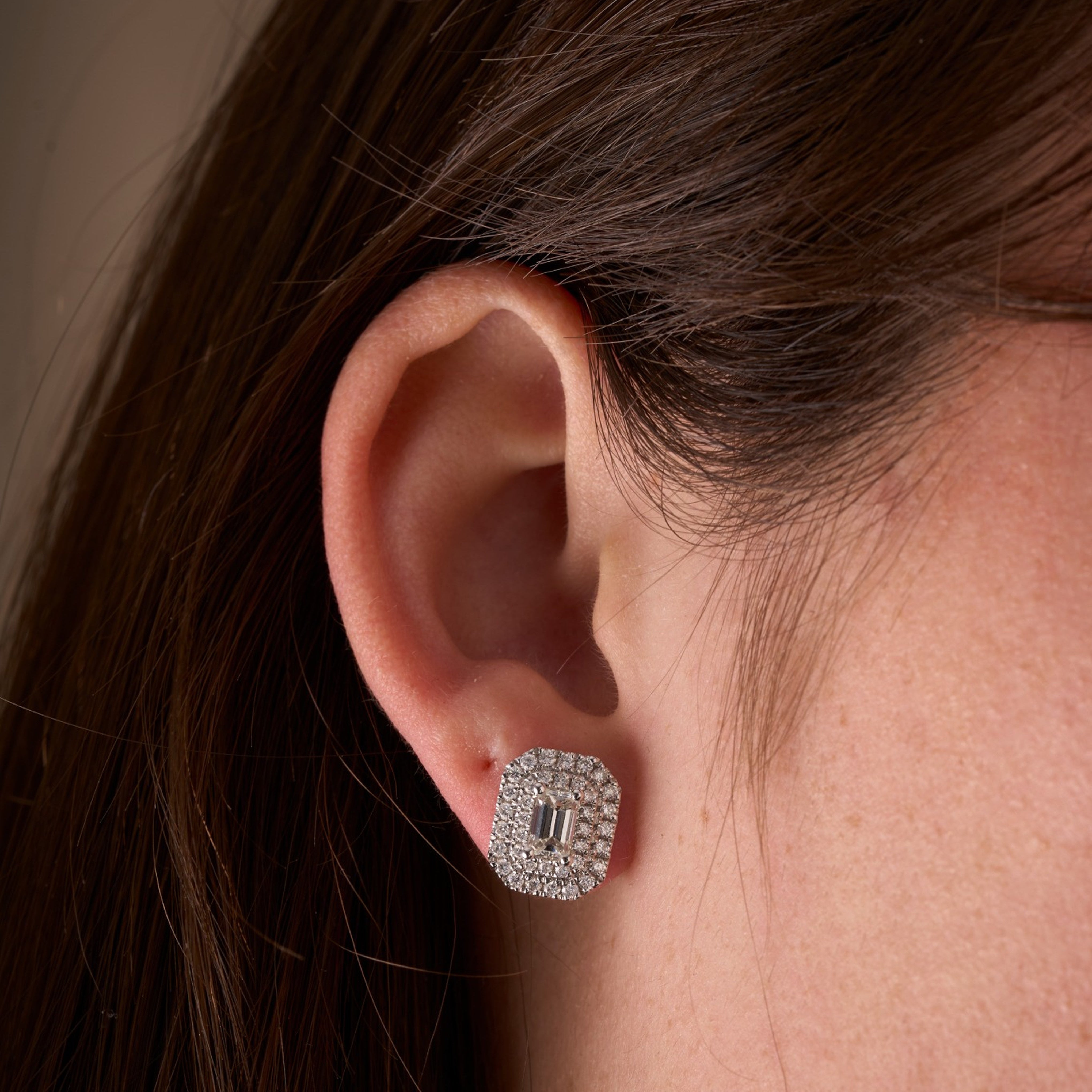 Double Halo Stud Earrings - Happy Jewelers Fine Jewelry Lifetime Warranty