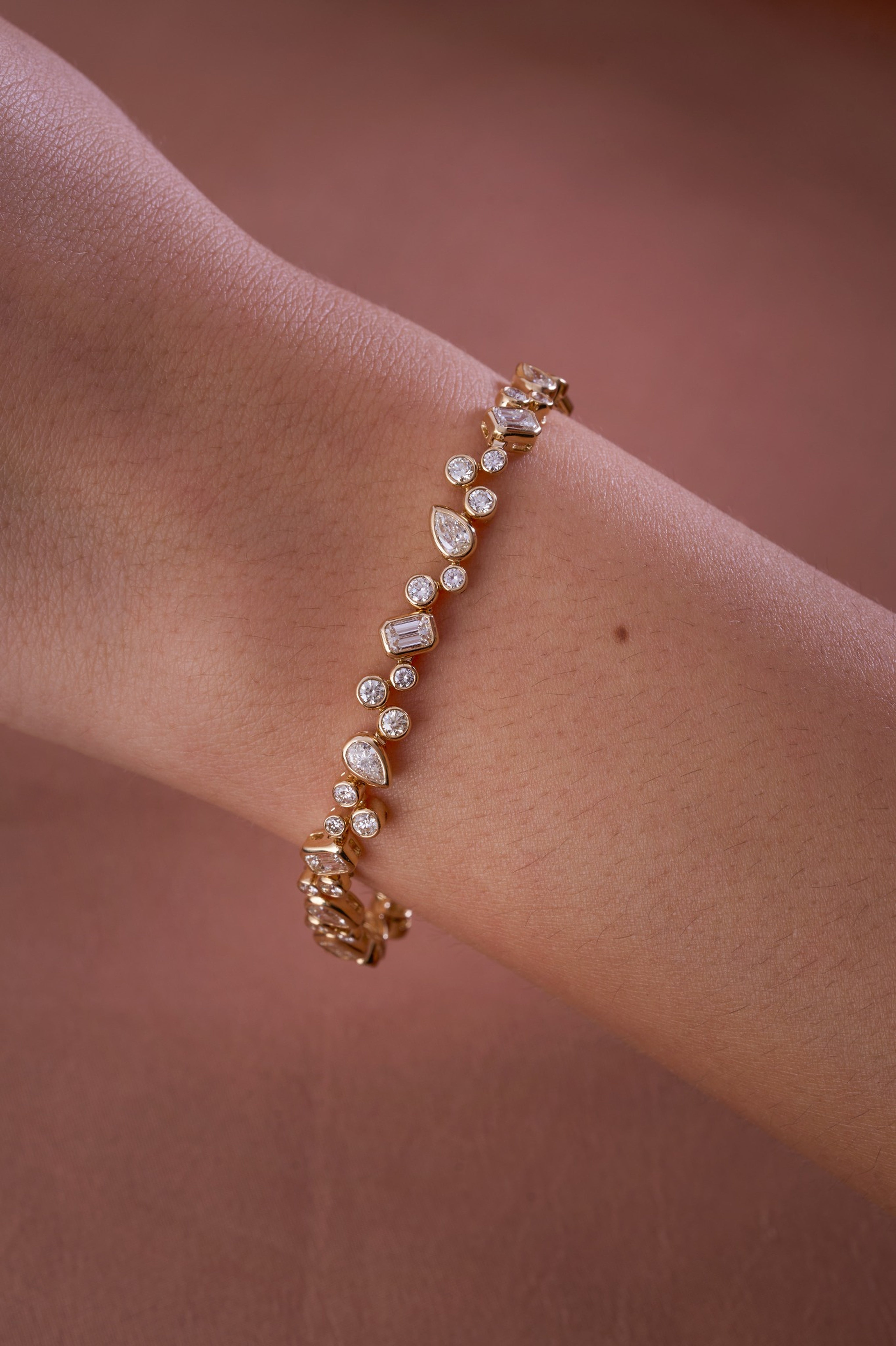 Fancy Natural Bezel Tennis Bracelet - Happy Jewelers Fine Jewelry Lifetime Warranty