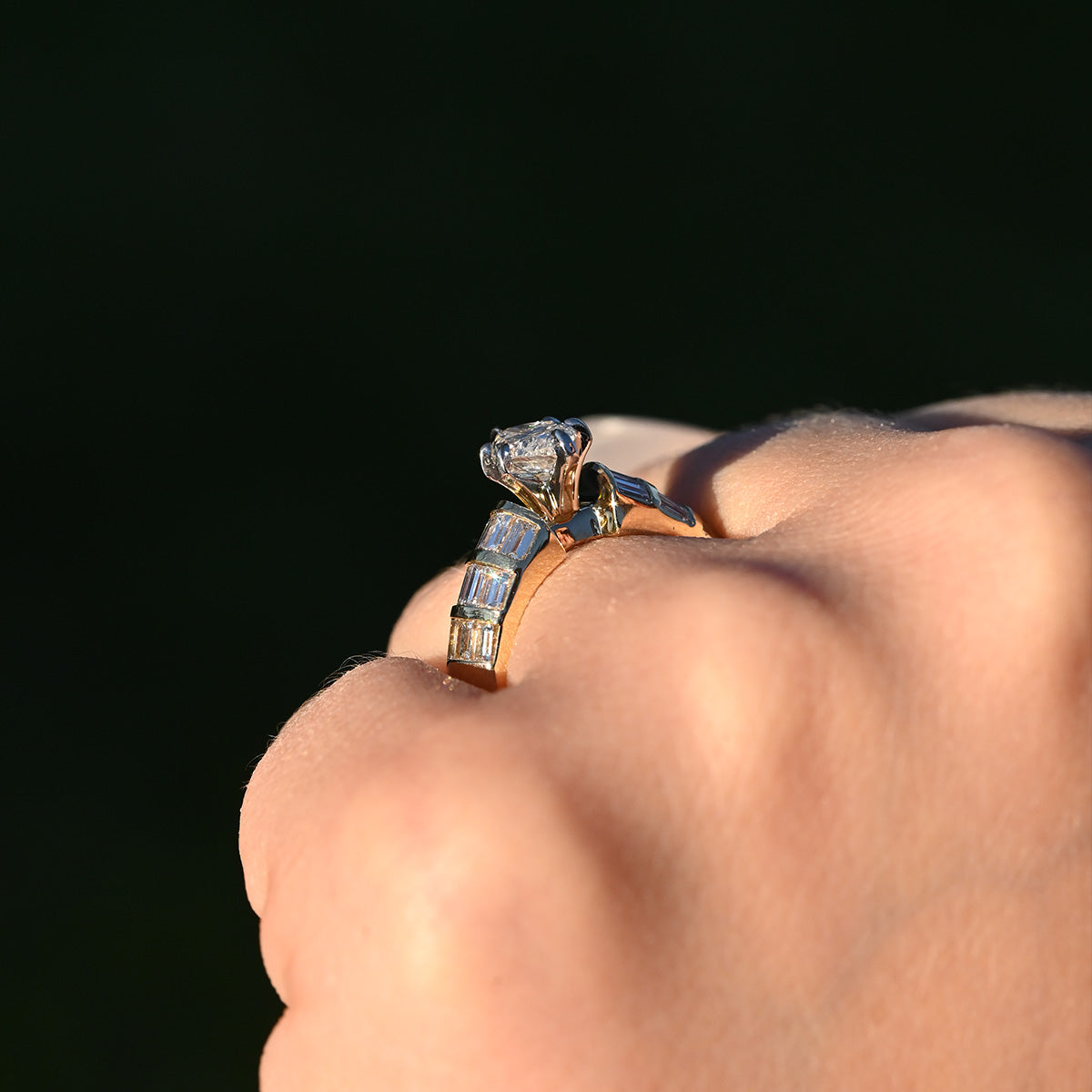 .98 Carat Natural Marquise Engagement Ring with Diamond Band - Happy Jewelers Fine Jewelry Lifetime Warranty