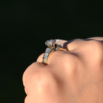 .98 Carat Natural Marquise Engagement Ring with Diamond Band - Happy Jewelers Fine Jewelry Lifetime Warranty