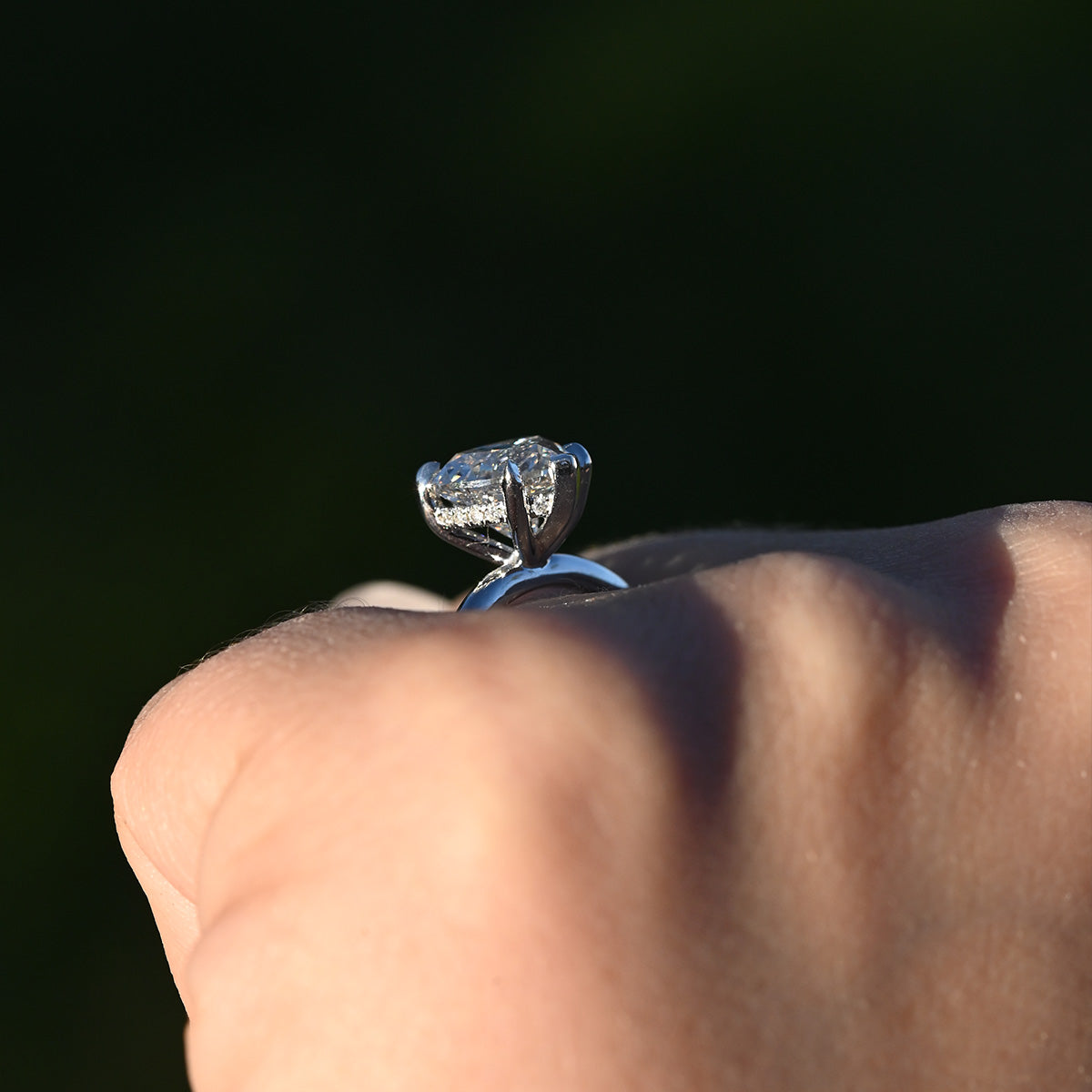 2.57 Carat Heart Lab Grown Diamond Engagement Ring with Hidden Halo - Happy Jewelers Fine Jewelry Lifetime Warranty