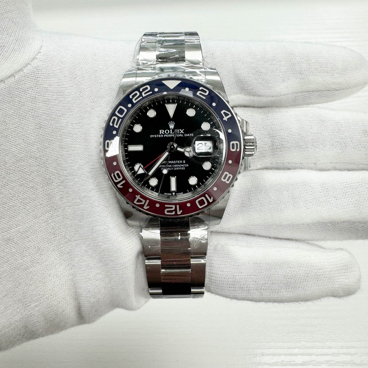 Rolex GMT Master II "Pepsi" 40mm Black Dial Ref# 126710BLRO