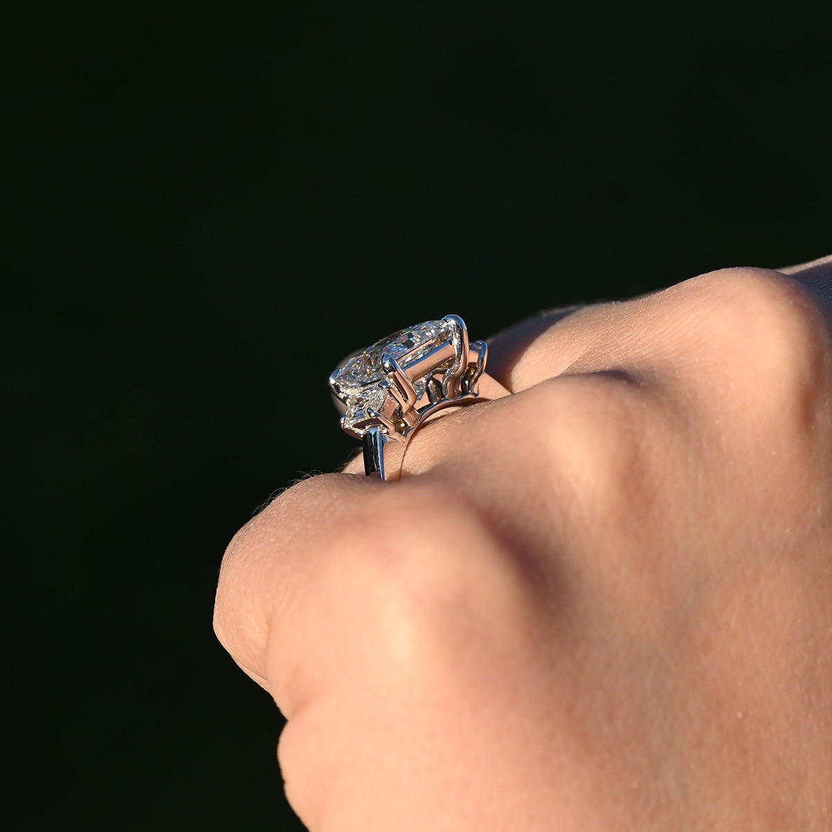 4.51 Carat Princess Lab Grown Diamond 3-Stone Engagement Ring - Happy Jewelers Fine Jewelry Lifetime Warranty