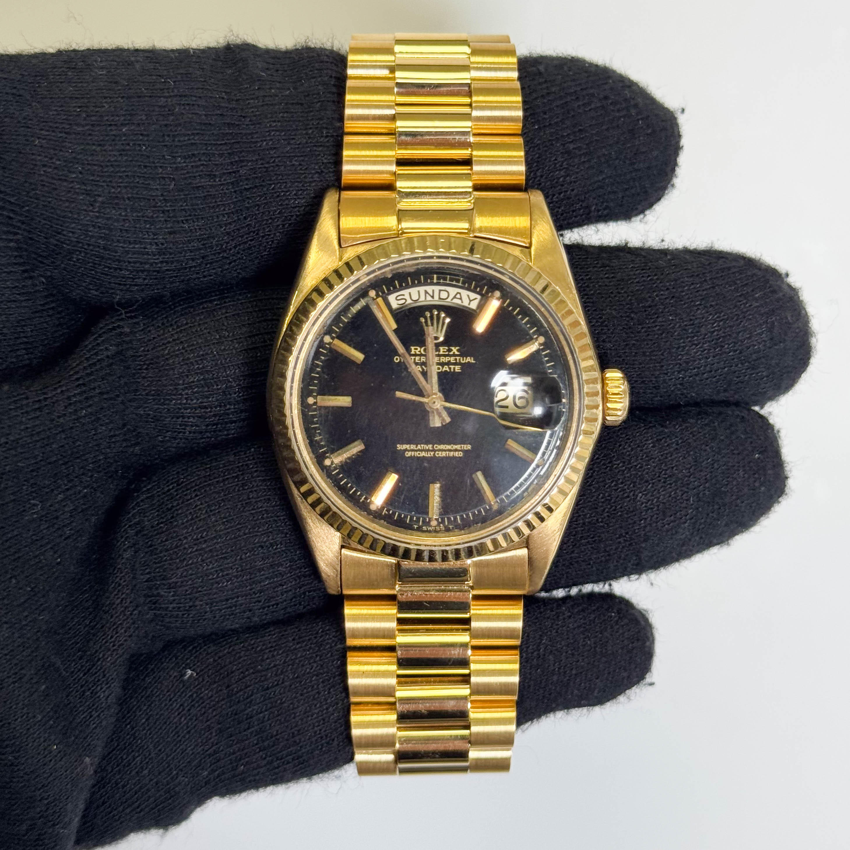 Rolex Day-Date 36mm Black Dial Watch Ref# 1803 – Happy Jewelers