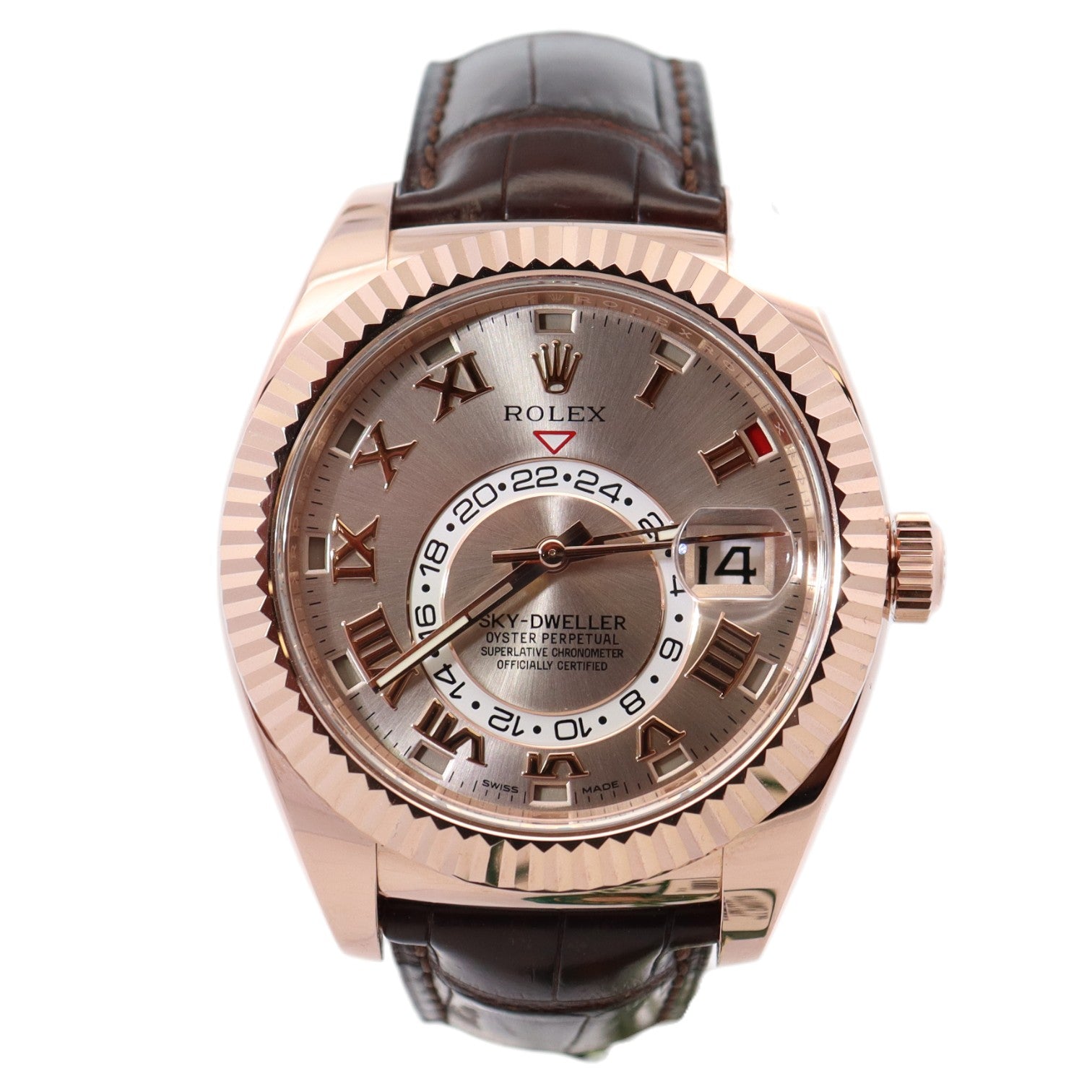 Rolex Sky-Dweller 42mm Everose Dial Watch Ref# 326135 - Happy Jewelers Fine Jewelry Lifetime Warranty