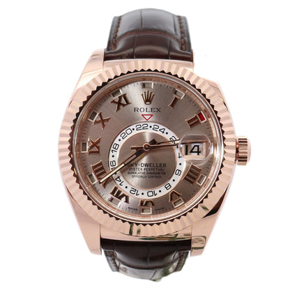 Rolex Sky-Dweller 42mm Everose Dial Watch Ref# 326135 - Happy Jewelers Fine Jewelry Lifetime Warranty