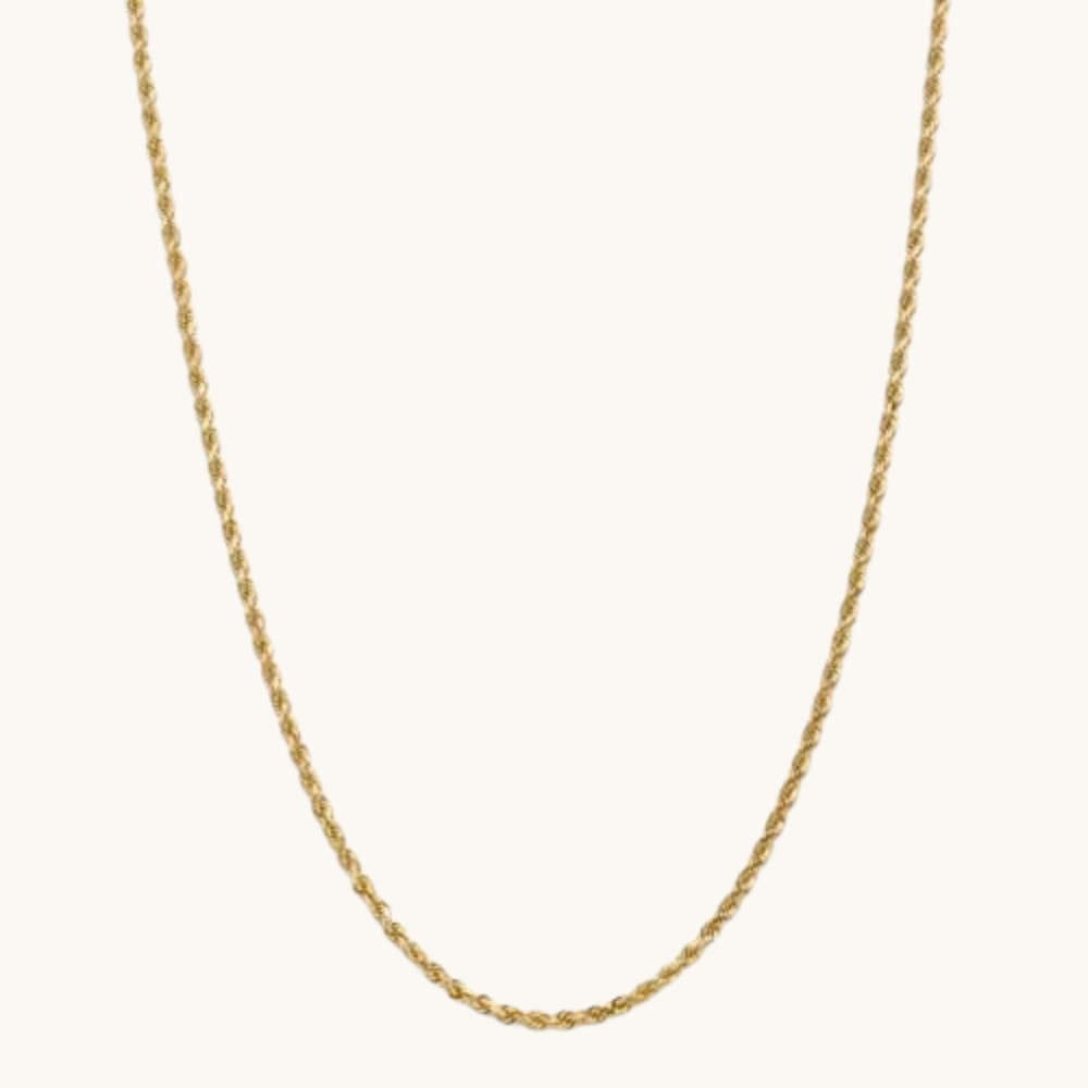 3.00mm Gold Rope Chain Necklace