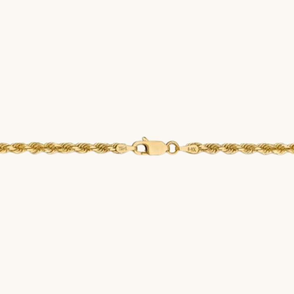 3.00mm Gold Rope Chain Necklace