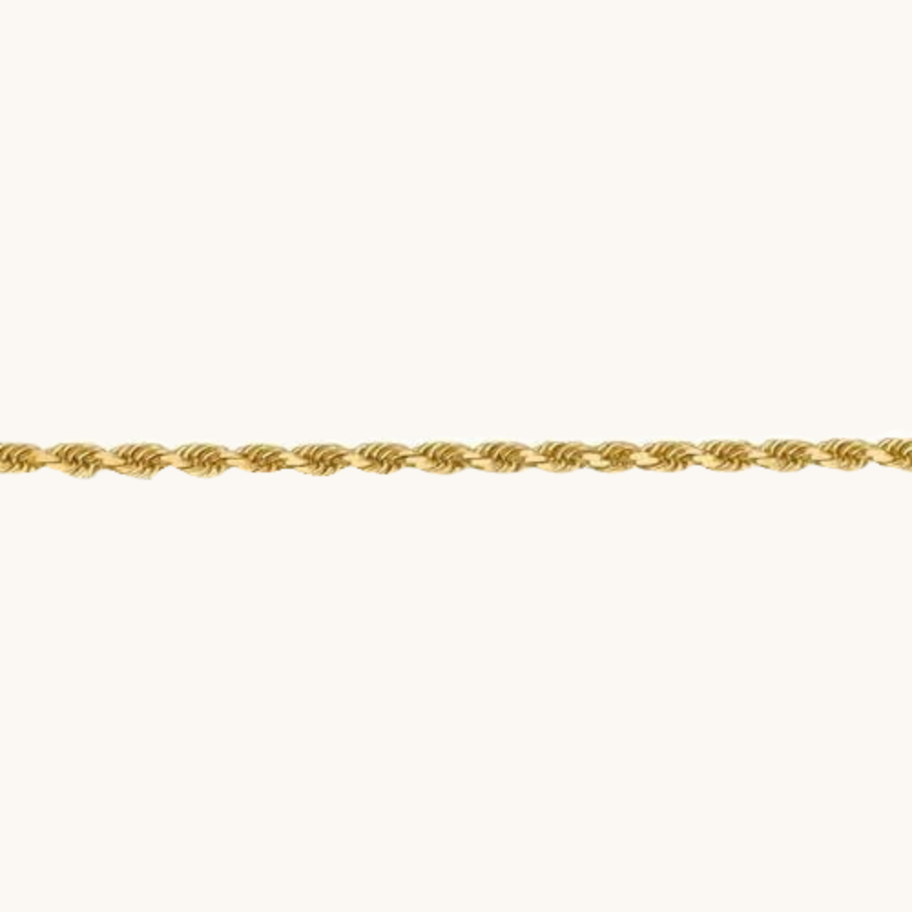 3.00mm Gold Rope Chain Necklace