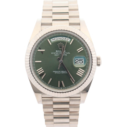 Rolex Day-Date 40mm Olive Dial Watch Ref# 228239