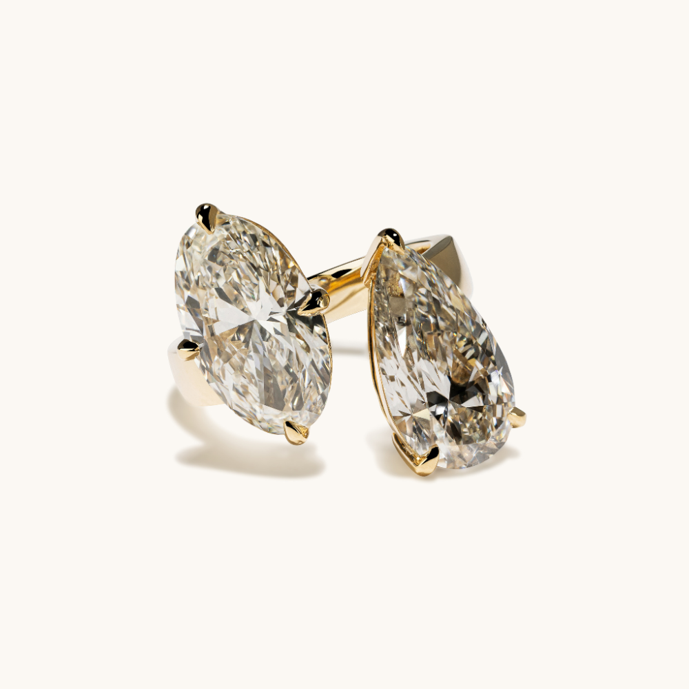 Oval and Pear Toi et Moi Lab Diamond Engagement Ring - Happy Jewelers Fine Jewelry Lifetime Warranty