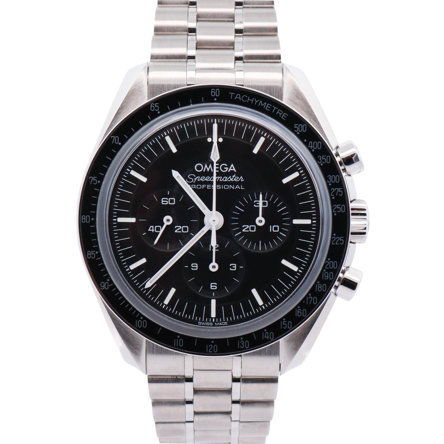 Omega Mens Speedmaster Stainless Steel 42mm Black Chronograph Dial Watch Reference# 310.30.42.50.01.002 - Happy Jewelers Fine Jewelry Lifetime Warranty