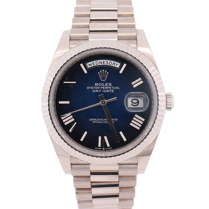 Rolex Day-Date 40mm Blue Dial Watch Ref# 228239