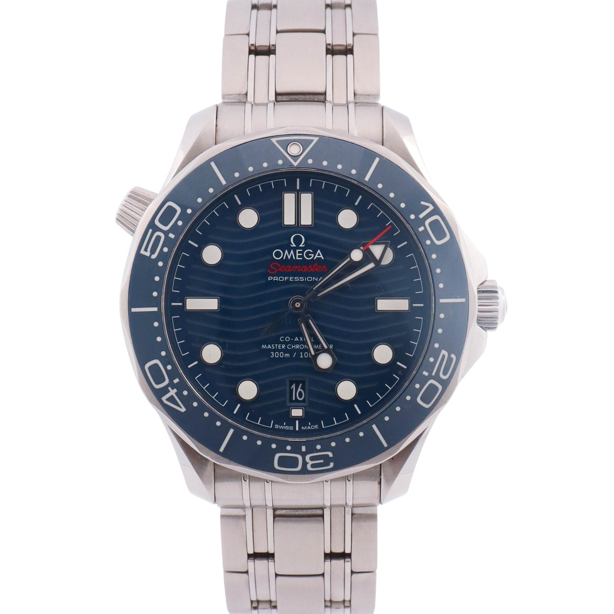 Omega Seamaster 42mm Blue Wave Dial Watch Ref# 210.30.42.20.03.001