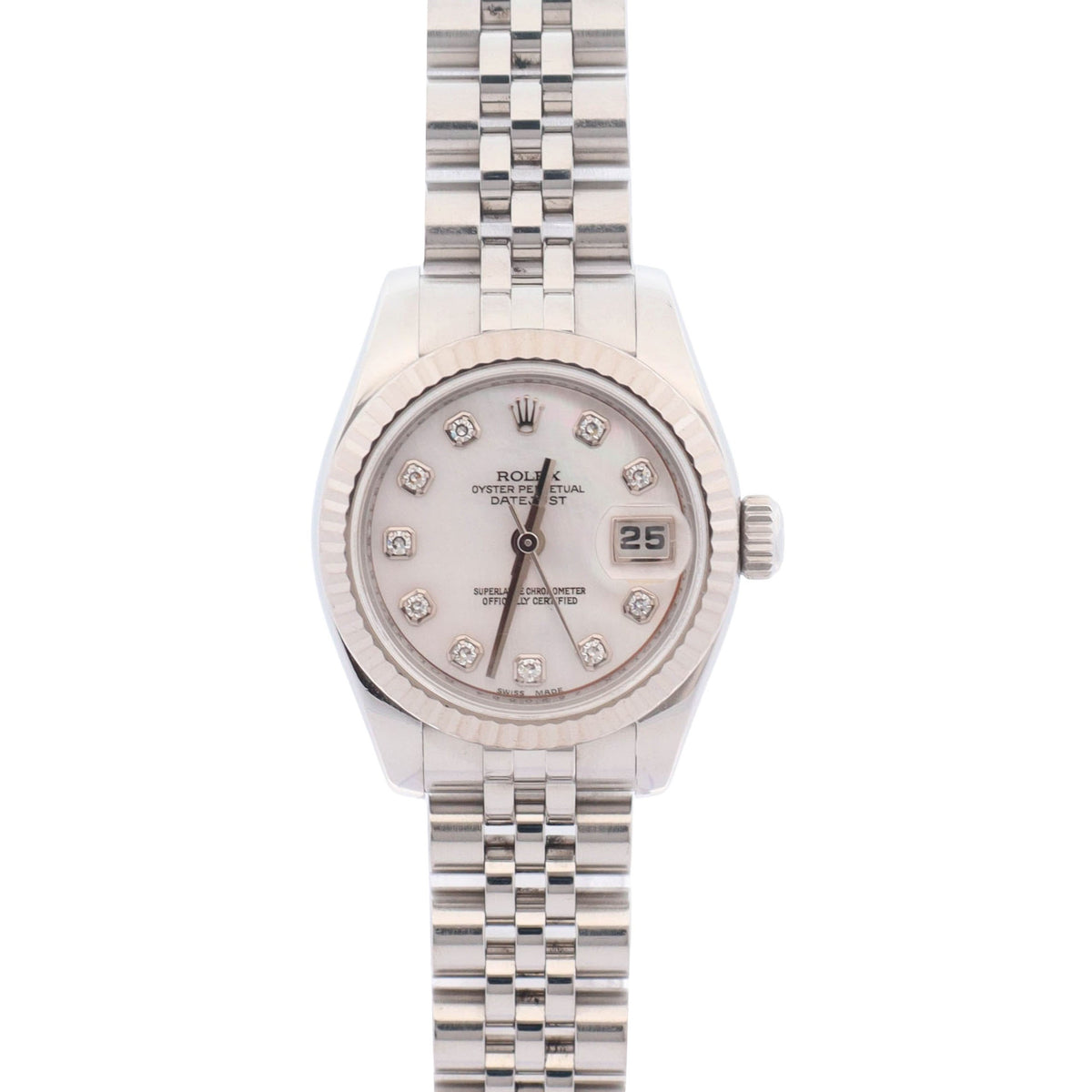 Rolex Datejust 26mm MOP Dial Watch Ref# 179174 - Happy Jewelers Fine Jewelry Lifetime Warranty