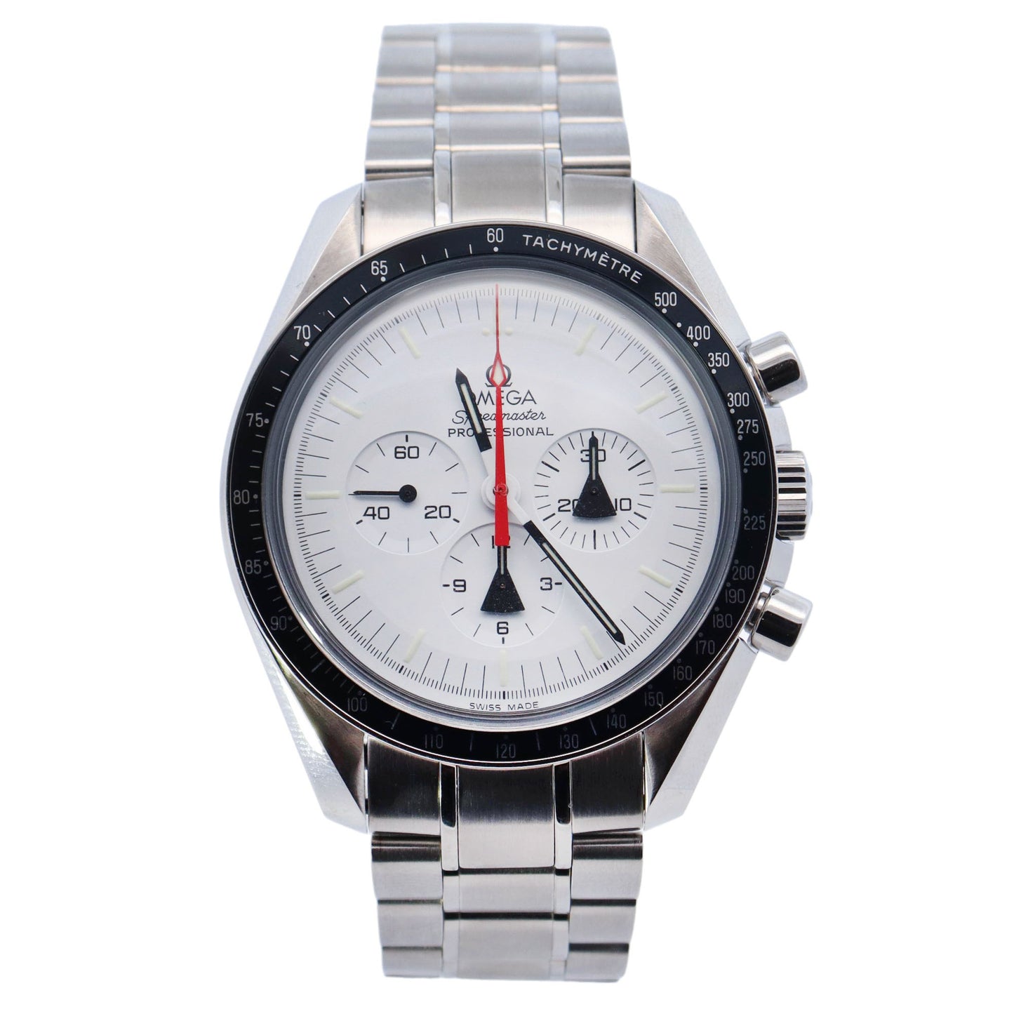 Omega Speedmaster Professional Moonswatch "Alaska Project" Stainless Steel 42mm White Chronograph Dial Watch Reference# 311.32.42.30.04.001