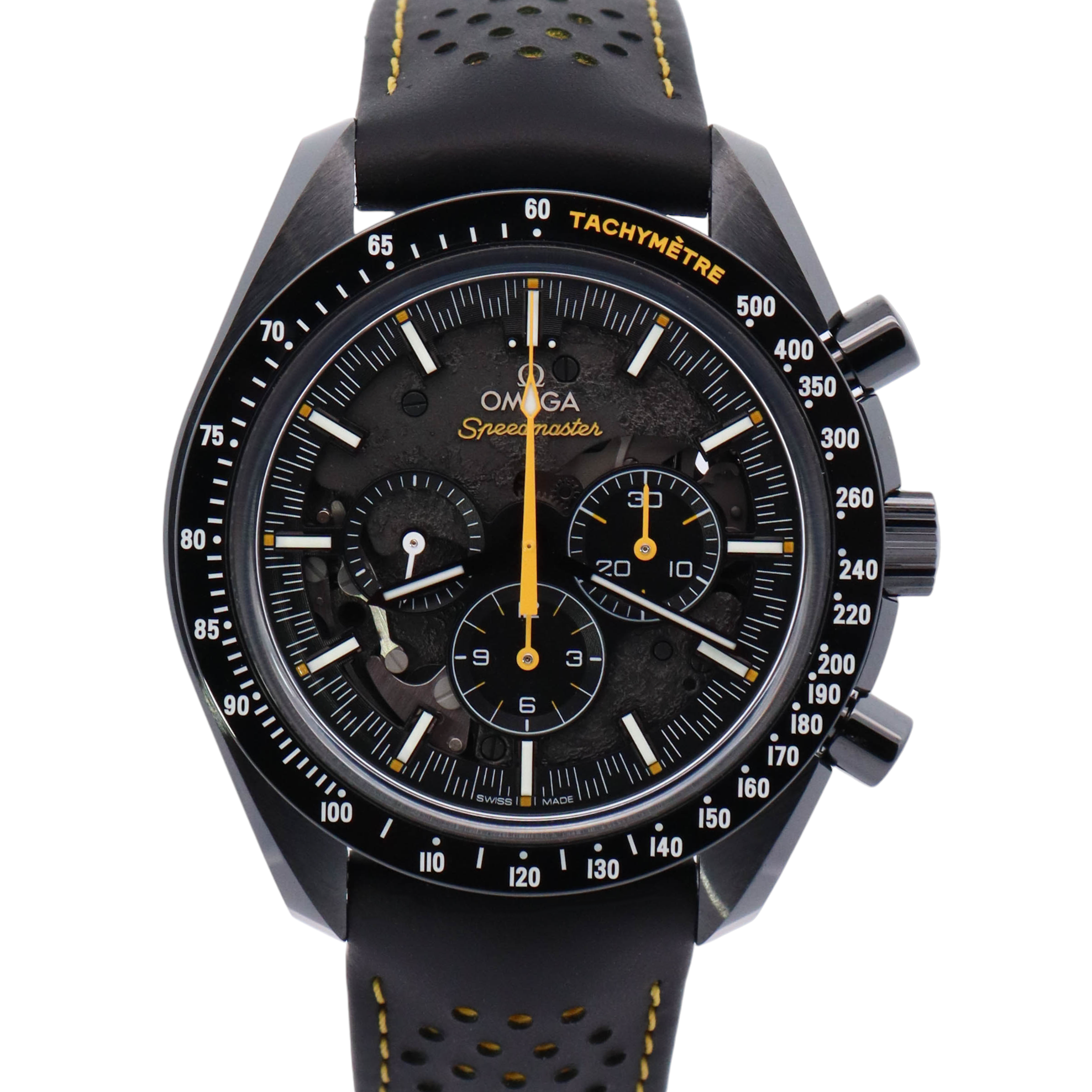 Omega Speedmaster "Dark Side of the Moon" Ceramic 44.25mm Openwork Stick Dial Watch Reference# 311.92.44.30.01.001 - Happy Jewelers Fine Jewelry Lifetime Warranty