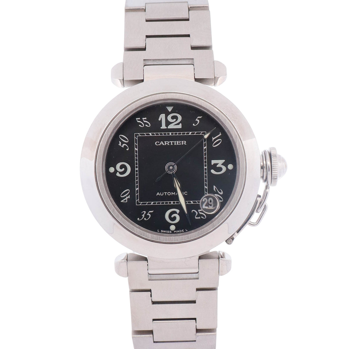 Cartier Pasha 35mm Black Dial Watch Ref# W31043M7