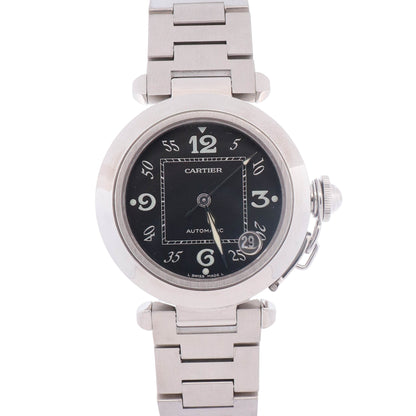 Cartier Pasha 35mm Black Dial Watch Ref# W31043M7