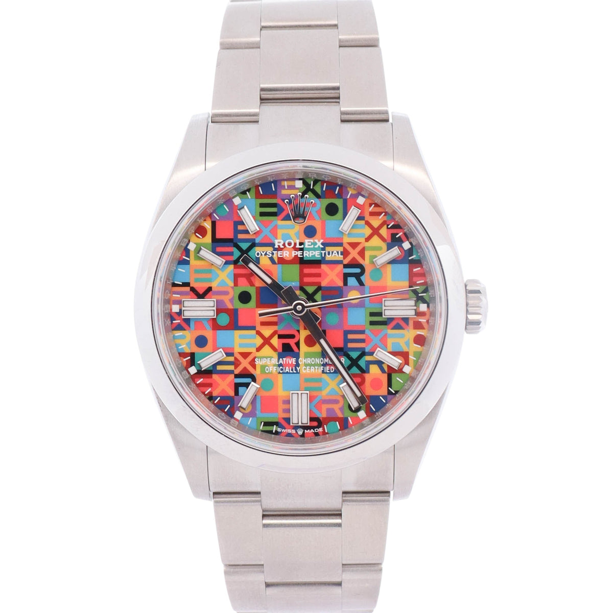 Rolex Oyster Perpetual 36mm Multicolored Jubilee Motif Dial Watch Ref# 126000