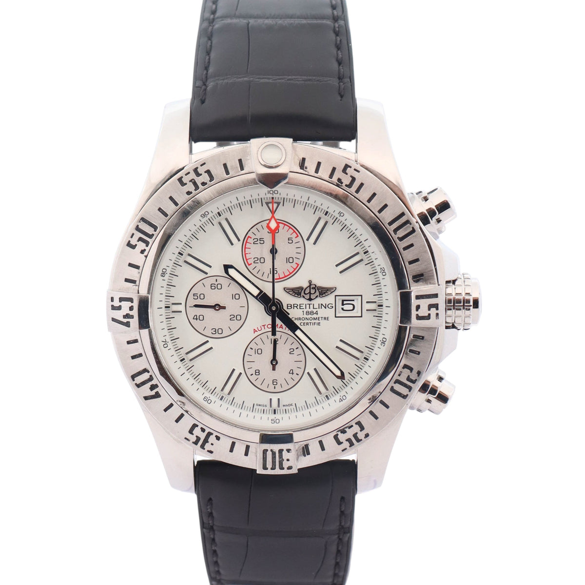 Breitling Super Avenger II 48mm White Dial Watch Ref# A13371