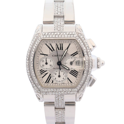 Cartier Roadster 48mm Silver Chronograph Dial Watch Ref# W62019X6 - Happy Jewelers Fine Jewelry Lifetime Warranty