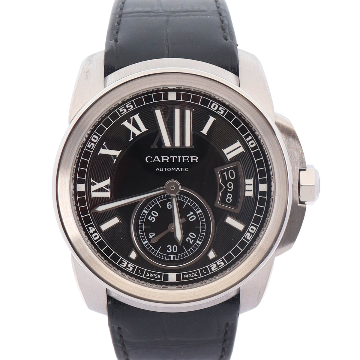 Cartier Calibre De 42mm Black Dial Watch Ref# W7100041 - Happy Jewelers Fine Jewelry Lifetime Warranty