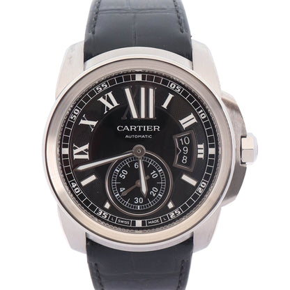 Cartier Calibre De 42mm Black Dial Watch Ref# W7100041 - Happy Jewelers Fine Jewelry Lifetime Warranty