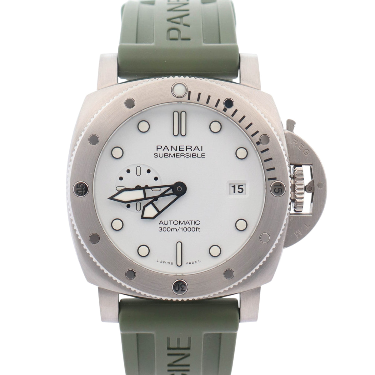 Panerai Submersible 44mm White Dial Watch Ref# PAM01595