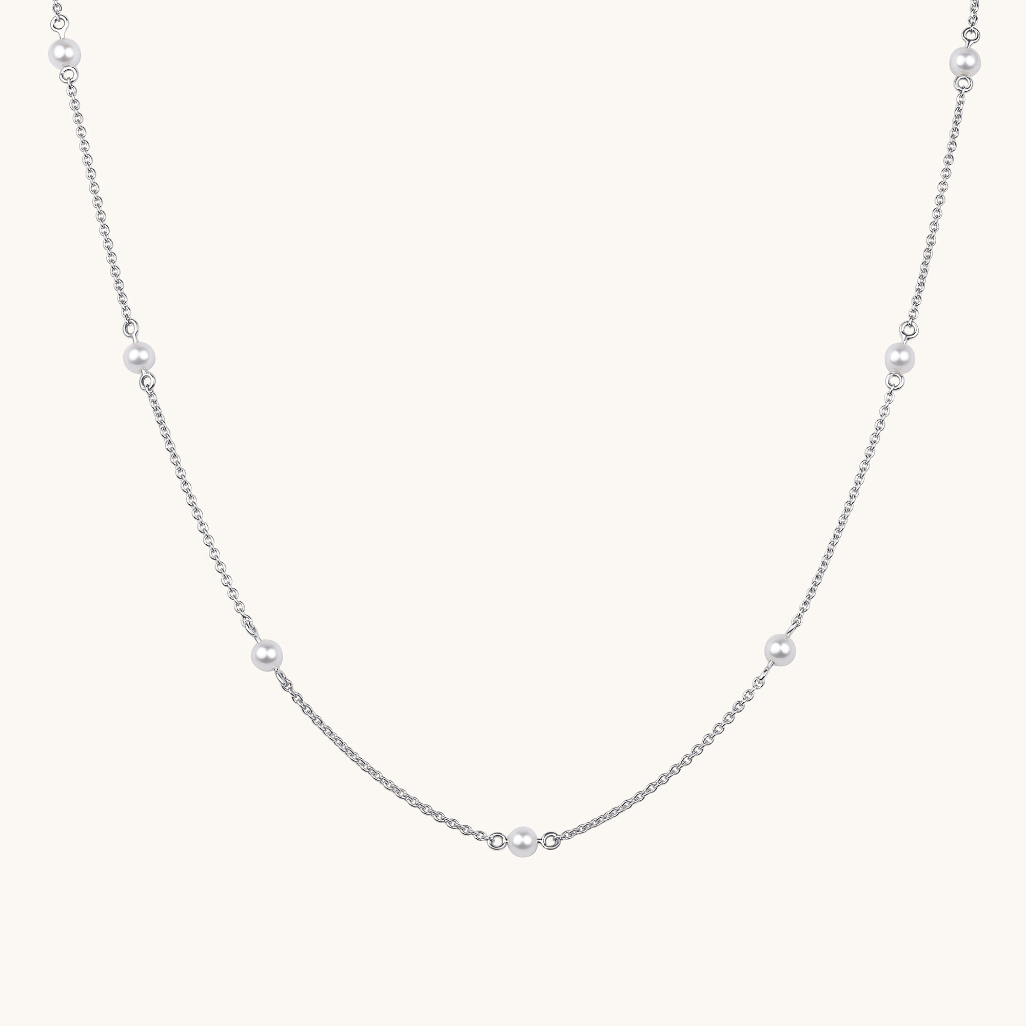 Pearl Station Necklace - Happy Jewelers Fine Jewelry Lifetime Warranty