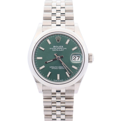 Rolex Datejust 31mm Mint Green Dial Watch Ref# 278240 - Happy Jewelers Fine Jewelry Lifetime Warranty