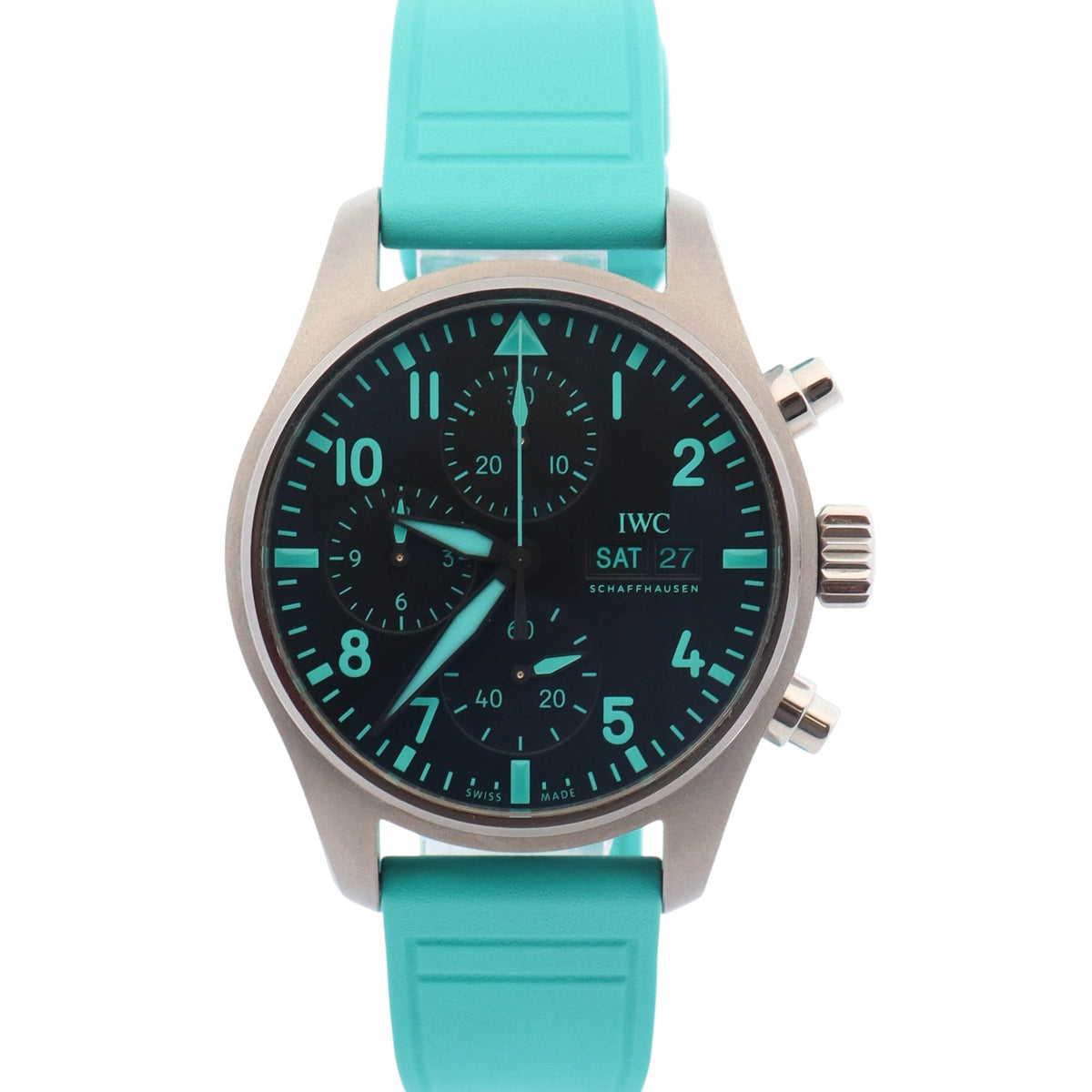 IWC Pilot Chronograph Titanium 41mm  Black Dial Watch Ref# IW388108 - Happy Jewelers Fine Jewelry Lifetime Warranty