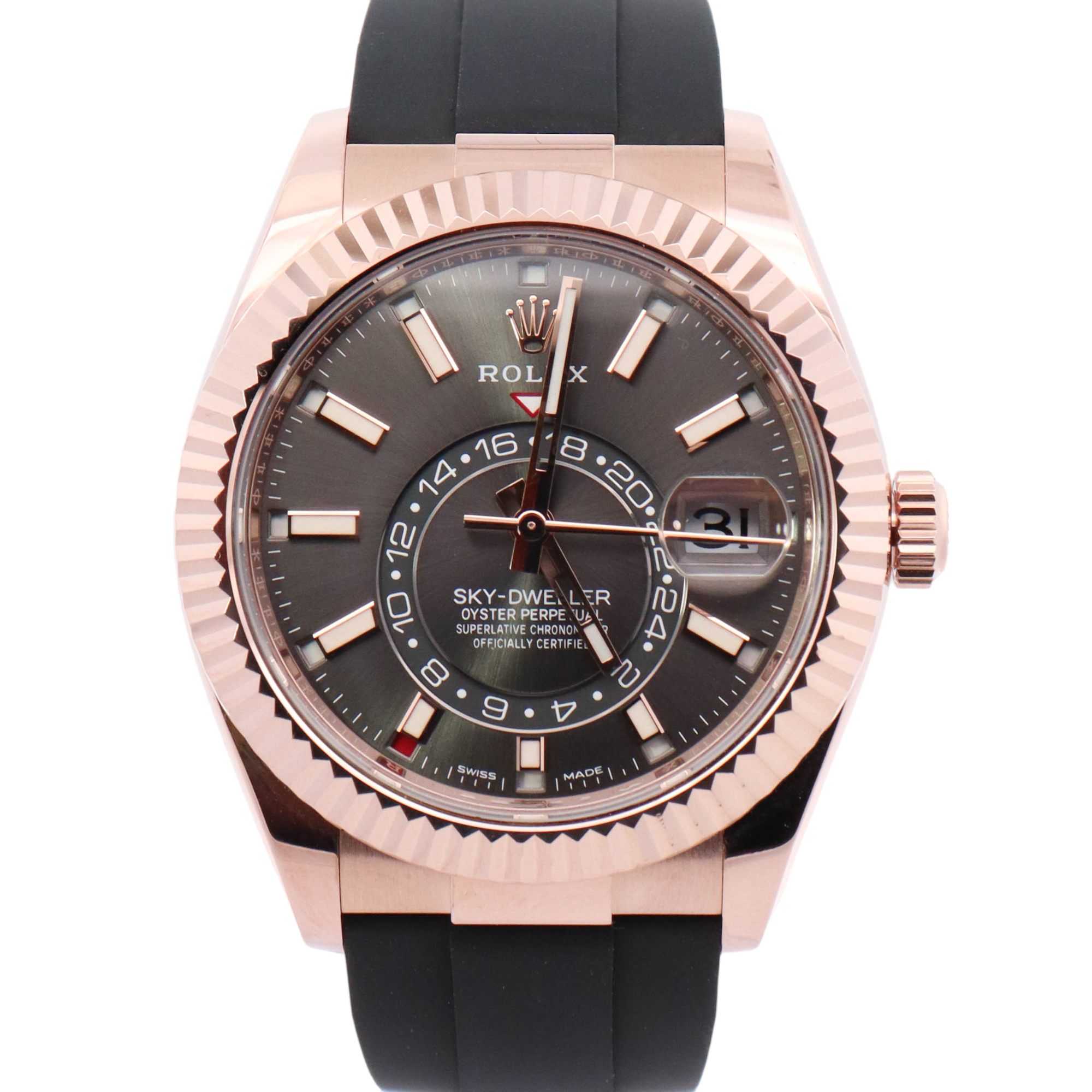 Rolex Sky-Dweller 42mm Rhodium Dial Watch Ref# 326235 - Happy Jewelers Fine Jewelry Lifetime Warranty