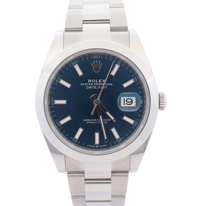 Rolex Datejust 41mm Blue Dial Watch Ref# 126300 - Happy Jewelers Fine Jewelry Lifetime Warranty