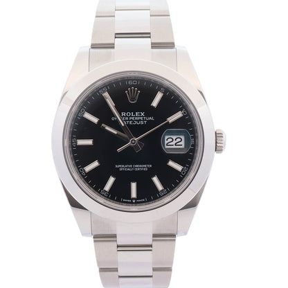 Rolex Datejust 41mm Black Dial Watch Ref# 126300 - Happy Jewelers Fine Jewelry Lifetime Warranty