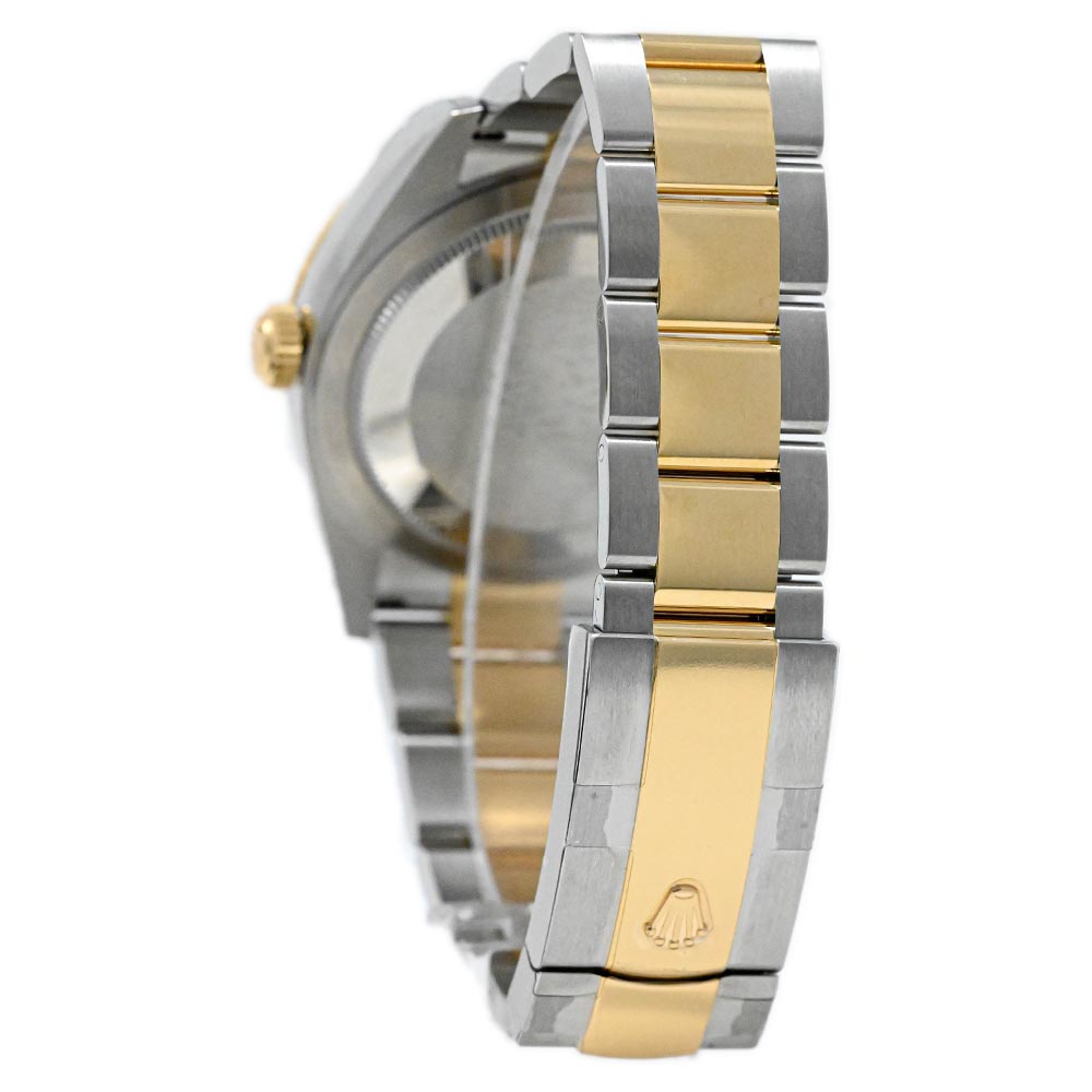 Rolex Men's Sky-Dweller 18K Yellow Gold & Steel 42mm Champagne Stick Dial Watch Reference #: 326933 - Happy Jewelers Fine Jewelry Lifetime Warranty