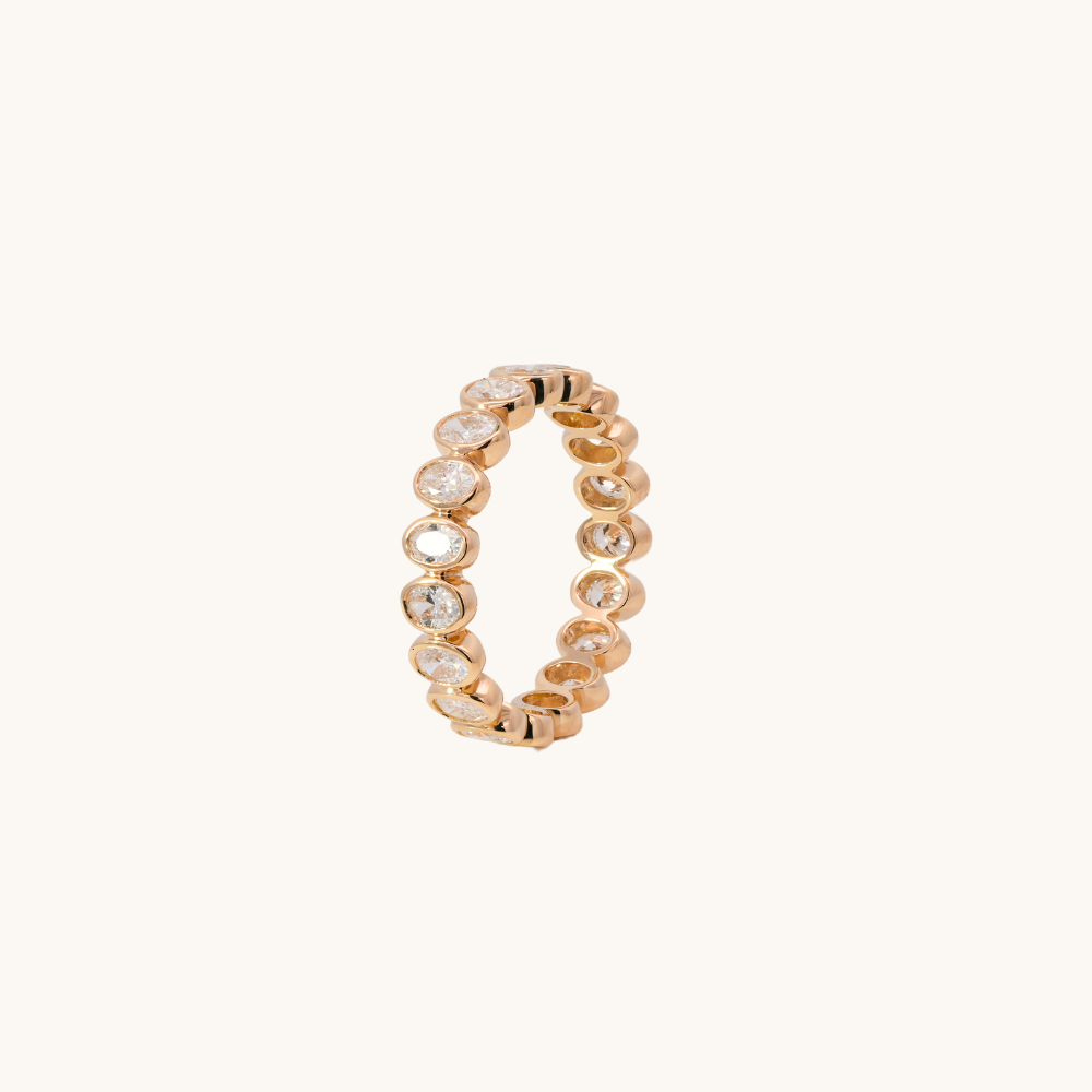 Oval Lab Diamond Bezel Eternity Band