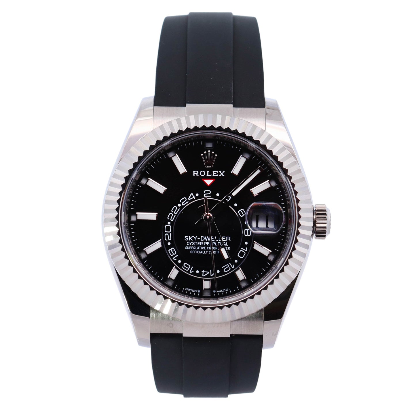 Rolex Sky Dweller White Gold 42mm Black Stick Dial Watch Reference #: 336239