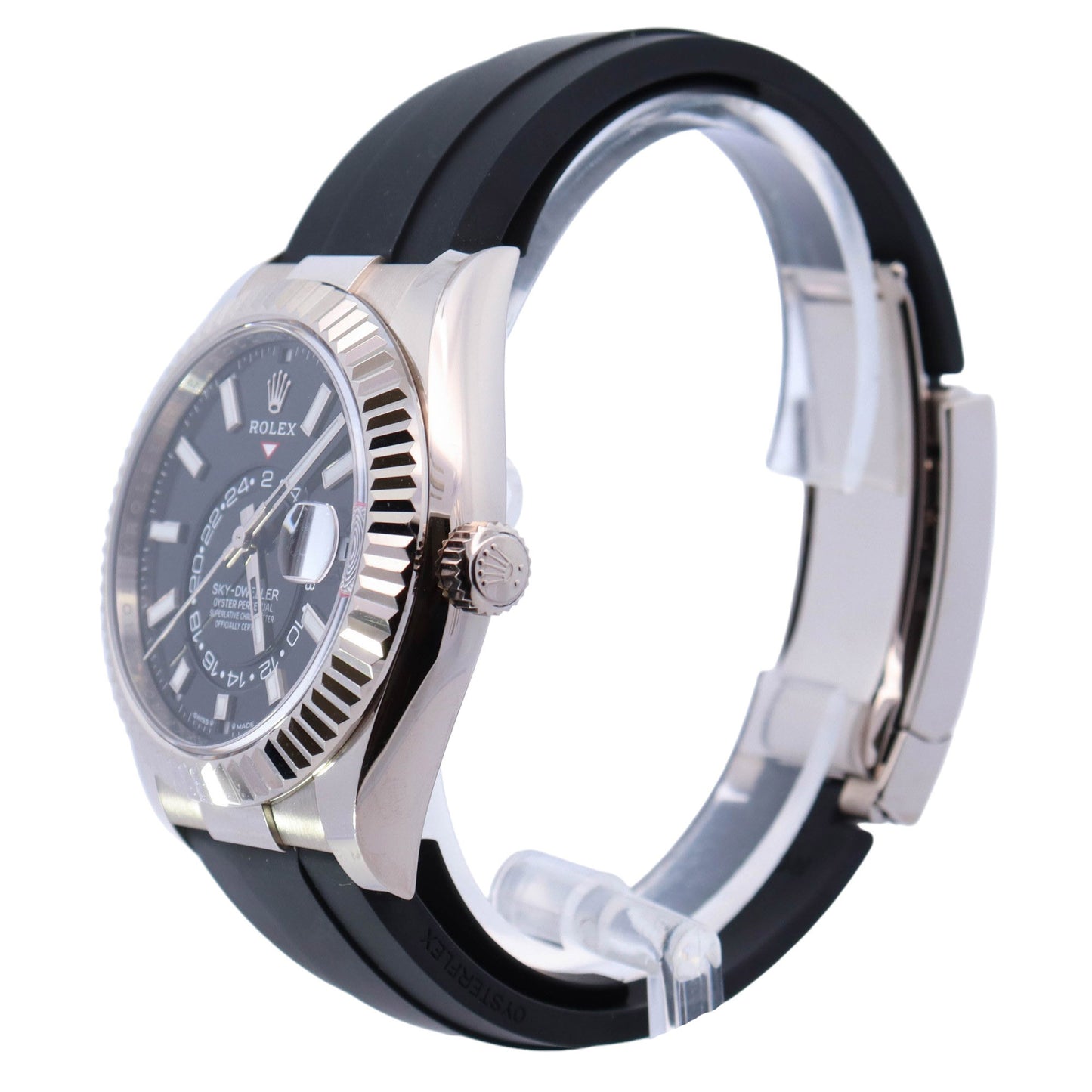Rolex Sky Dweller White Gold 42mm Black Stick Dial Watch Reference #: 336239 - Happy Jewelers Fine Jewelry Lifetime Warranty