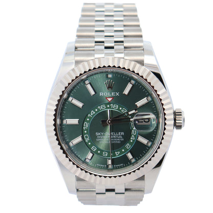 Rolex Sky-Dweller 42mm Green Dial Watch Ref# 336934 - Happy Jewelers Fine Jewelry Lifetime Warranty