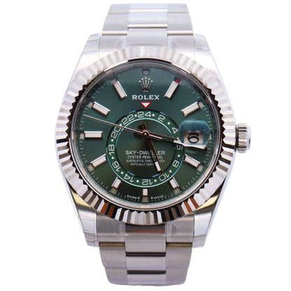 Rolex Sky-Dweller 42mm Green Dial Watch Ref# 336934 - Happy Jewelers Fine Jewelry Lifetime Warranty