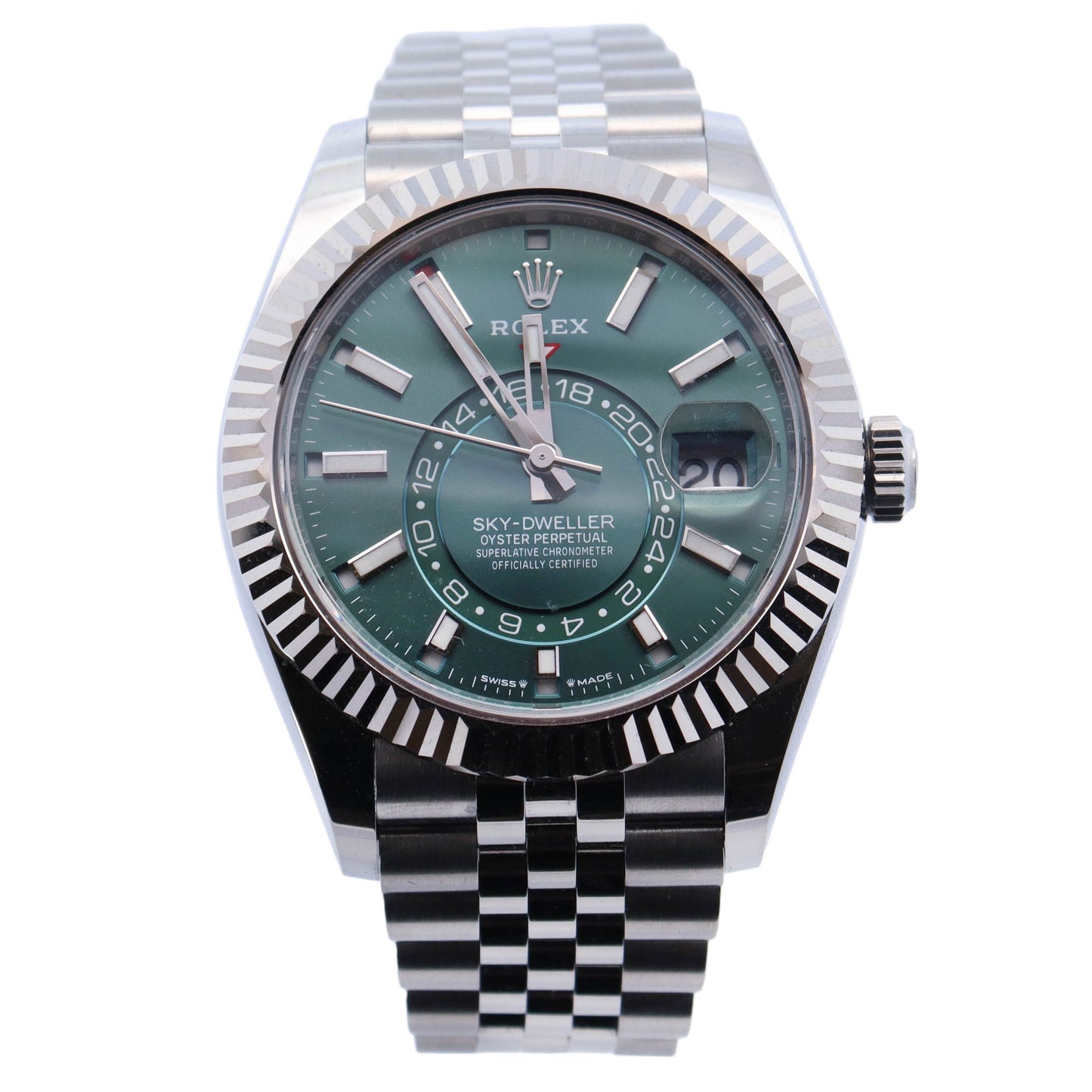 Rolex Sky-Dweller 42mm Green Dial Watch Ref# 336934