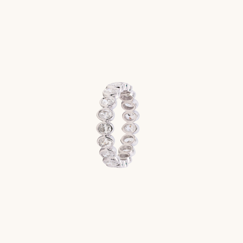 Oval Lab Diamond Bezel Eternity Band