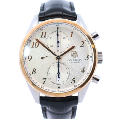 Tag Heuer Carrera 41mm Silver Dial Watch Ref# CAS2150 - Happy Jewelers Fine Jewelry Lifetime Warranty