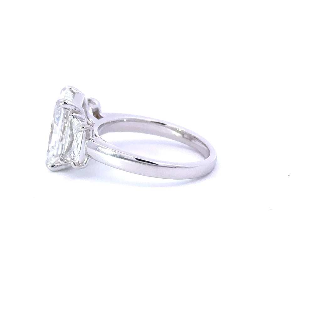 4.07 Carat Radiant Lab Grown Diamond 3 Stone Engagement Ring - Happy Jewelers Fine Jewelry Lifetime Warranty