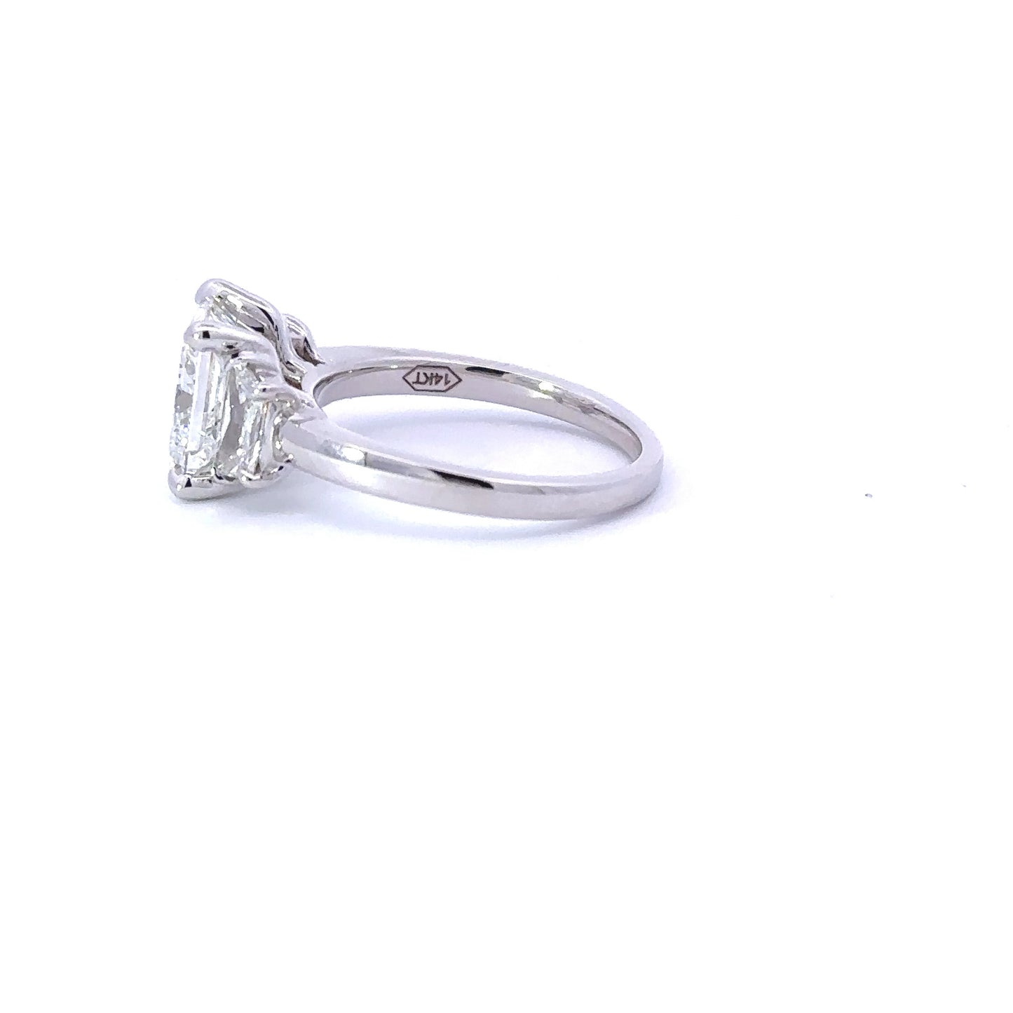 3.07 Carat Princess Lab Grown Diamond 3 Stone Engagement Ring - Happy Jewelers Fine Jewelry Lifetime Warranty
