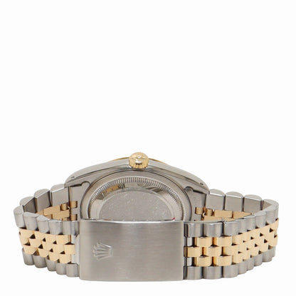 Rolex Datejust Two-Tone Stainless Steel & Yellow Gold 36mm Champagne Stick Dial Watch Reference #: 16233 - Happy Jewelers Fine Jewelry Lifetime Warranty