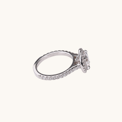 1.50 Oval Lab Diamond Engagement Ring with Halo - Happy Jewelers Fine Jewelry Lifetime Warranty