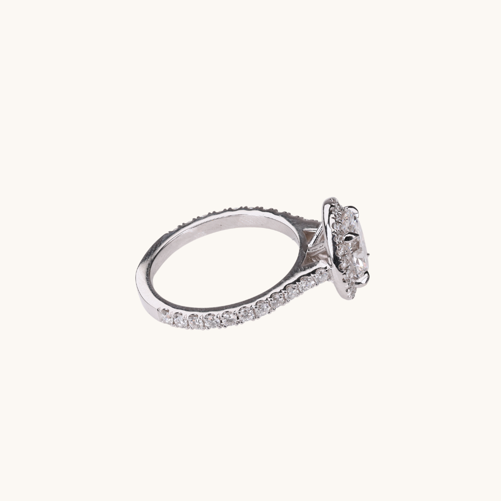 1.50 Oval Lab Diamond Engagement Ring with Halo