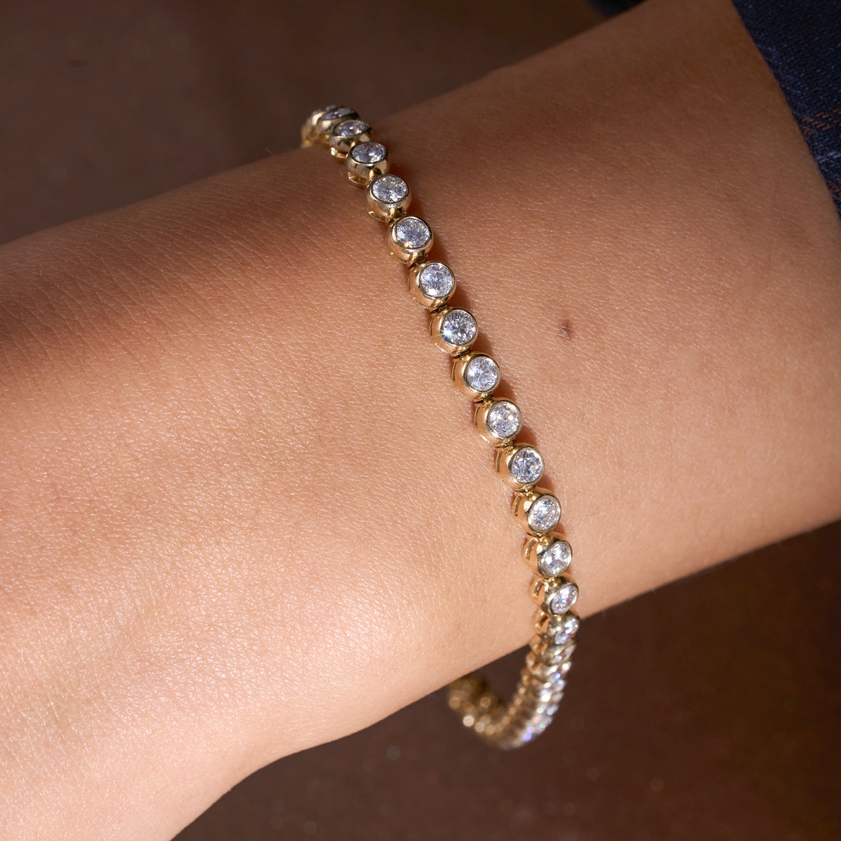Bezel Diamond Tennis Bracelet